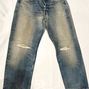 Zara Men's Relaxed Faded Blue Jeans